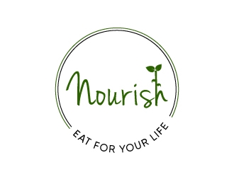 Nourish. Eat for your life logo design by Erasedink