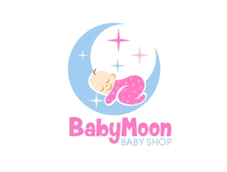 BabyMoon Baby Shop logo design by AamirKhan