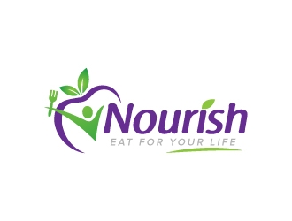 Nourish. Eat for your life logo design by jaize