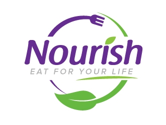 Nourish. Eat for your life logo design by jaize