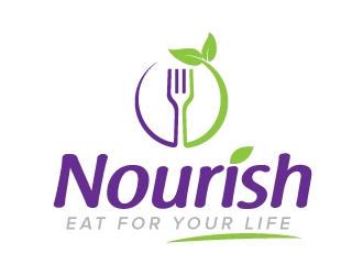 Nourish. Eat for your life logo design by jaize