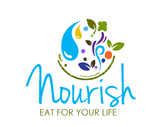 Nourish. Eat for your life logo design by tec343
