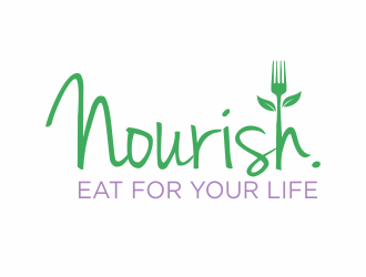 Nourish. Eat for your life logo design by agus