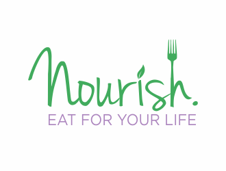 Nourish. Eat for your life logo design by agus
