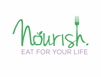 Nourish. Eat for your life logo design by agus