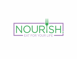 Nourish. Eat for your life logo design by agus