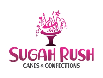 Sugah Rush Cakes & Confections logo design by cikiyunn