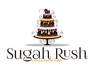 Sugah Rush Cakes & Confections logo design by DreamLogoDesign