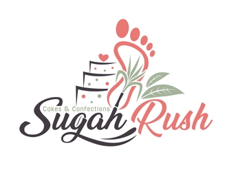 Sugah Rush Cakes & Confections logo design by DreamLogoDesign