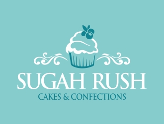 Sugah Rush Cakes & Confections logo design by cikiyunn