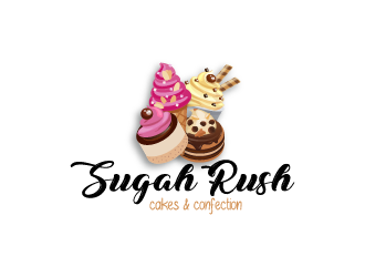 Sugah Rush Cakes &amp; Confections logo design by Donadell