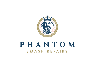 phantom smash repairs logo design by PRN123