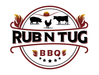 Rub N Tug BBQ logo design by BeDesign