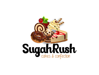 Sugah Rush Cakes & Confections logo design by Donadell