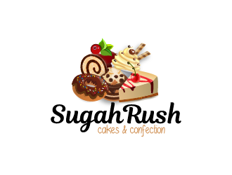 Sugah Rush Cakes & Confections logo design by Donadell