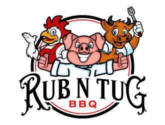 Rub N Tug BBQ logo design by daywalker
