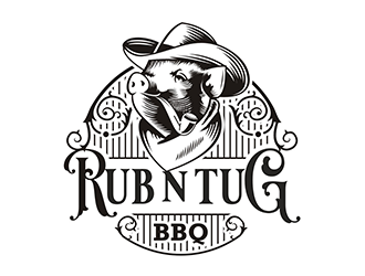 Rub N Tug BBQ logo design by logolady
