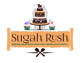 Sugah Rush Cakes & Confections logo design by DreamLogoDesign