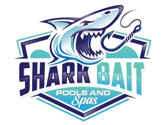 Shark Bait Pools and Spas logo design by REDCROW