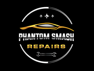phantom smash repairs logo design by SOLARFLARE