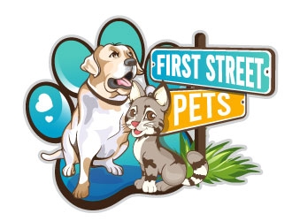 First Street Pets logo design by Suvendu