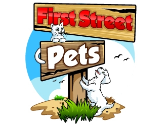 First Street Pets logo design by Suvendu