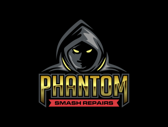 phantom smash repairs logo design by semar