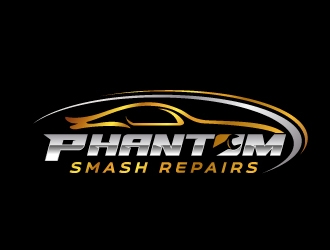 phantom smash repairs logo design by jaize