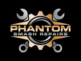 phantom smash repairs logo design by karjen