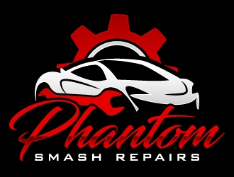 phantom smash repairs logo design by karjen