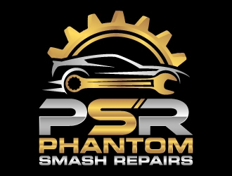 phantom smash repairs logo design by LogOExperT
