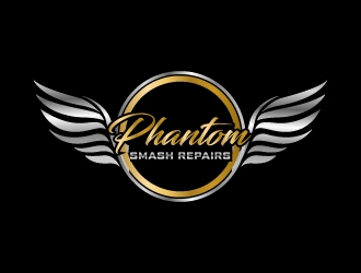 phantom smash repairs logo design by Erasedink
