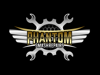phantom smash repairs logo design by serprimero