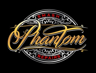 phantom smash repairs logo design by daywalker