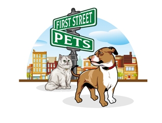 First Street Pets logo design by rahmatillah11