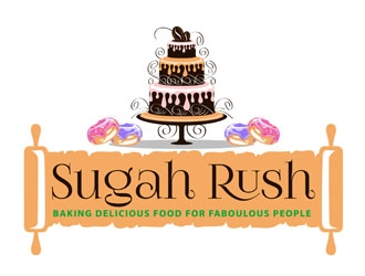 Sugah Rush Cakes & Confections logo design by DreamLogoDesign