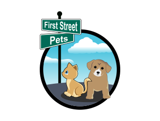 First Street Pets logo design by Kruger