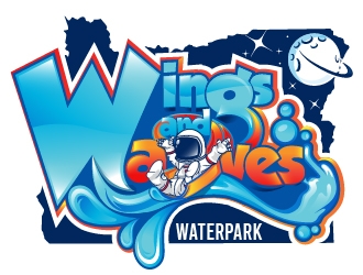 Wings and Waves Waterpark logo design by dorijo