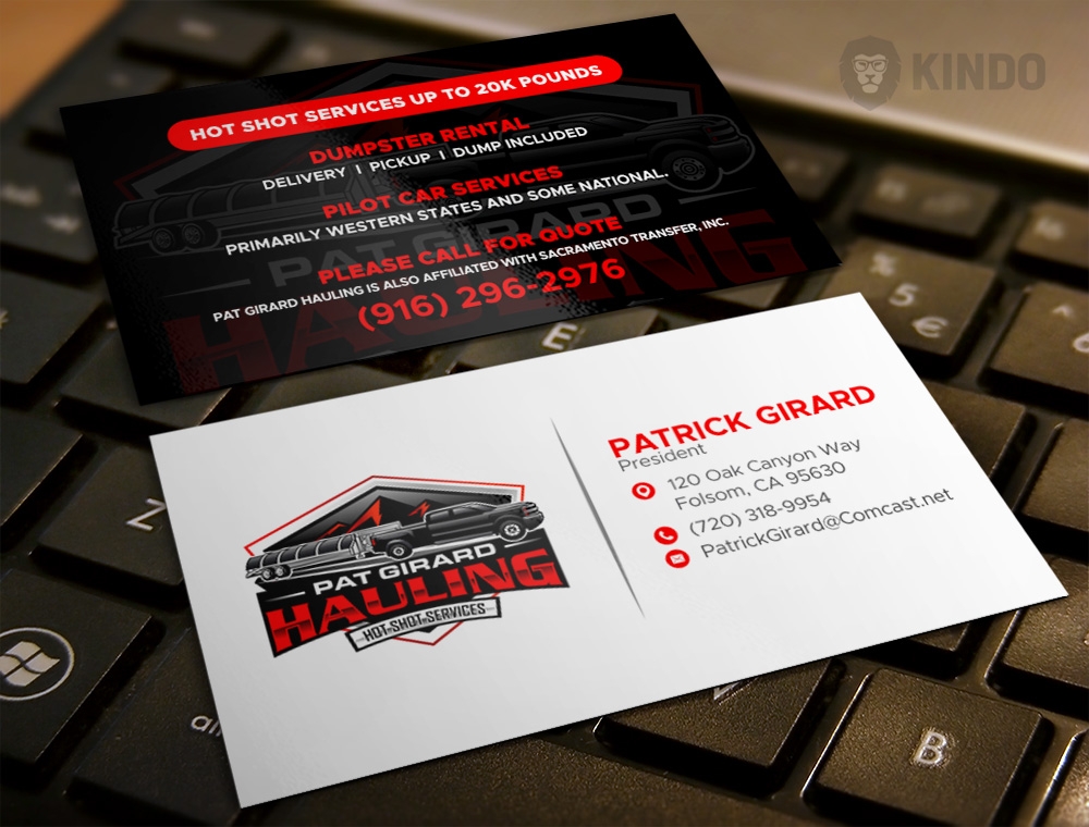 Pat Girard Hauling, Inc. logo design by Kindo