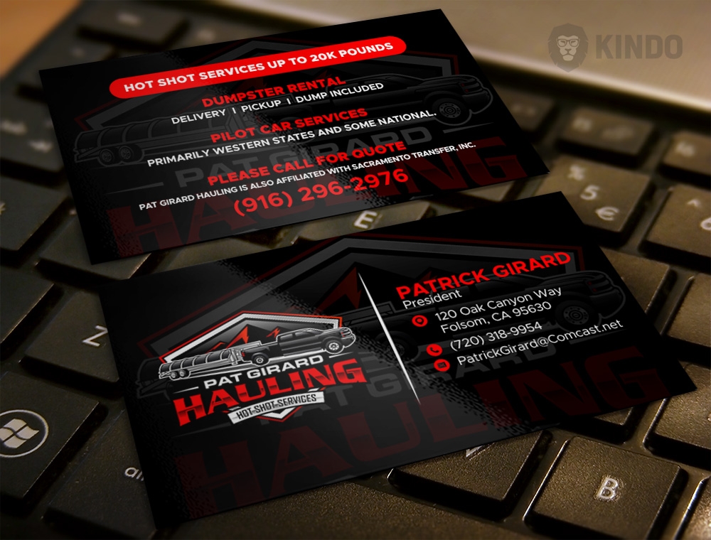 Pat Girard Hauling, Inc. logo design by Kindo