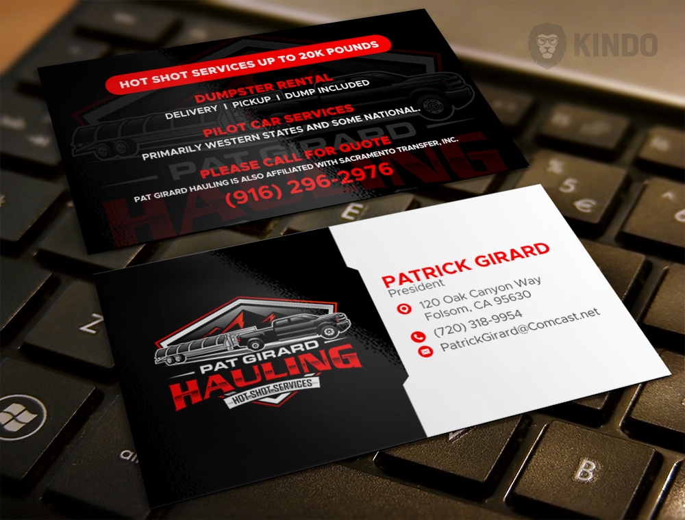 Pat Girard Hauling, Inc. logo design by Kindo