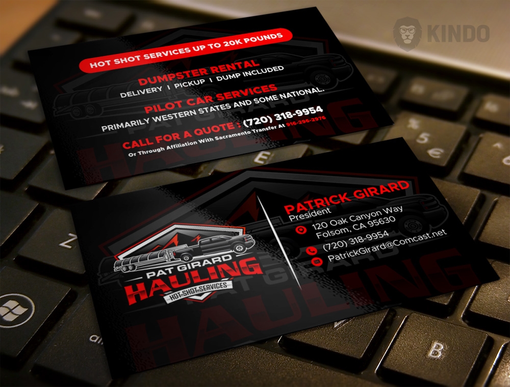 Pat Girard Hauling, Inc. logo design by Kindo