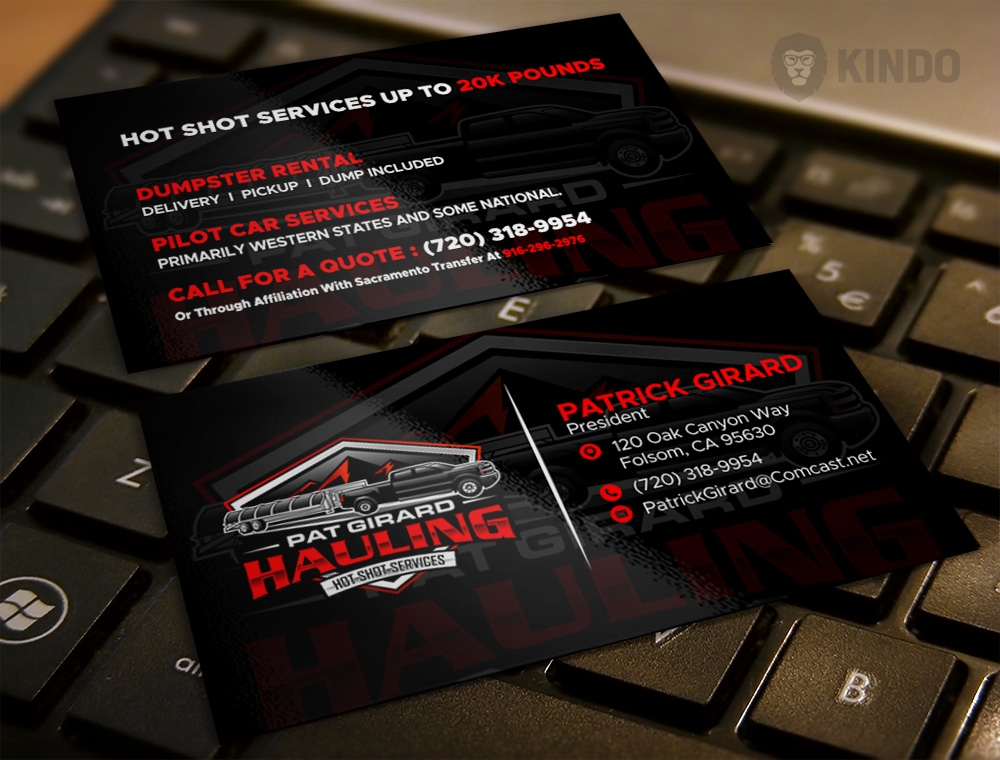 Pat Girard Hauling, Inc. logo design by Kindo