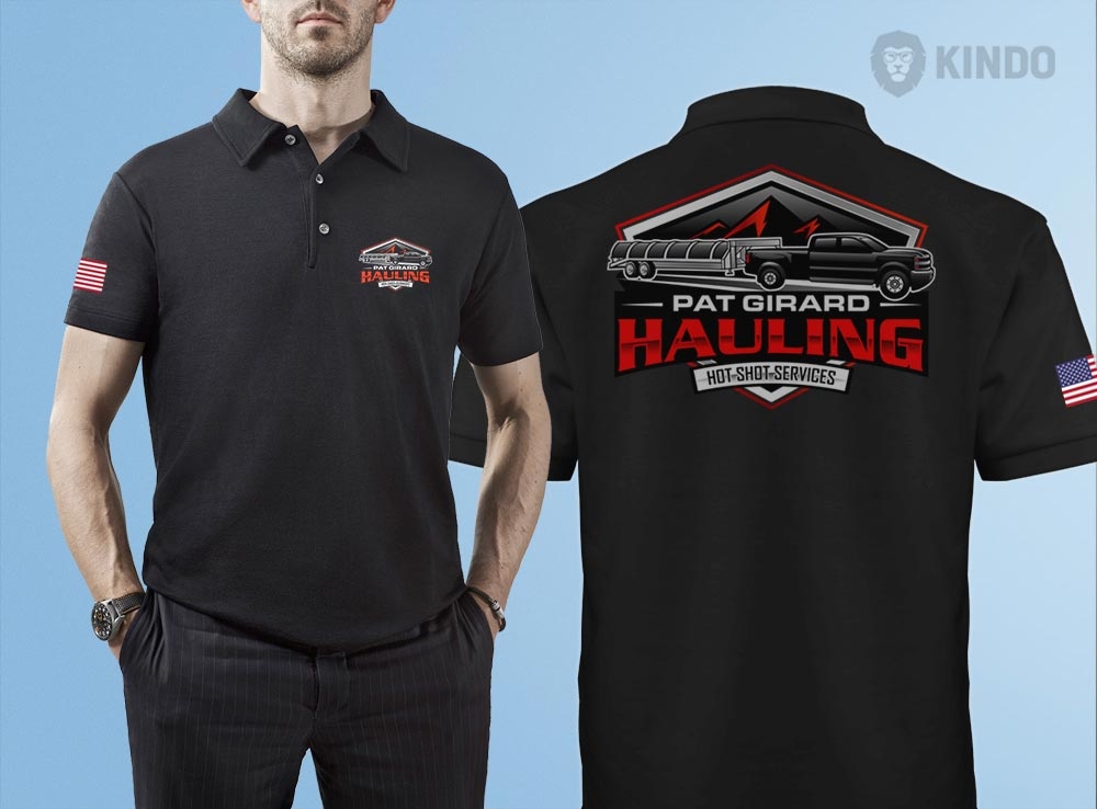 Pat Girard Hauling, Inc. logo design by Kindo