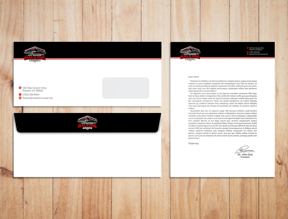 Pat Girard Hauling, Inc. logo design by Kindo