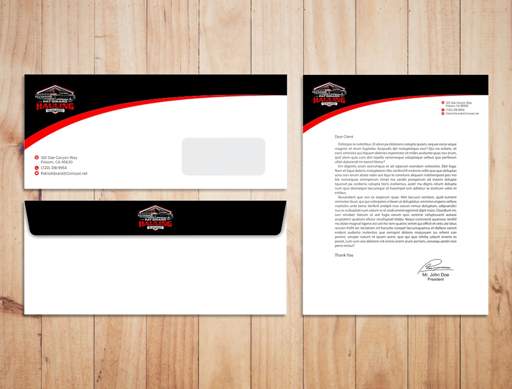 Pat Girard Hauling, Inc. logo design by Kindo