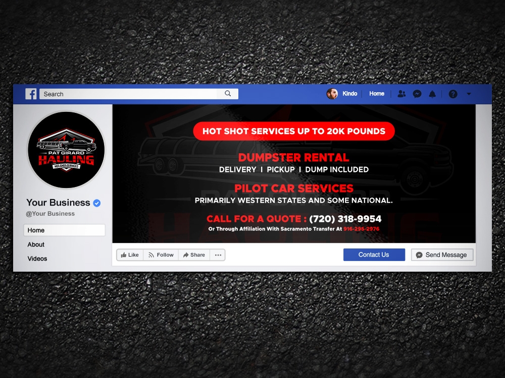 Pat Girard Hauling, Inc. logo design by Kindo