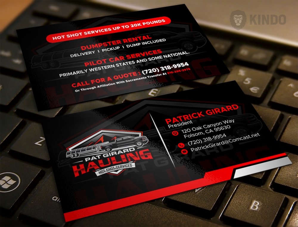 Pat Girard Hauling, Inc. logo design by Kindo