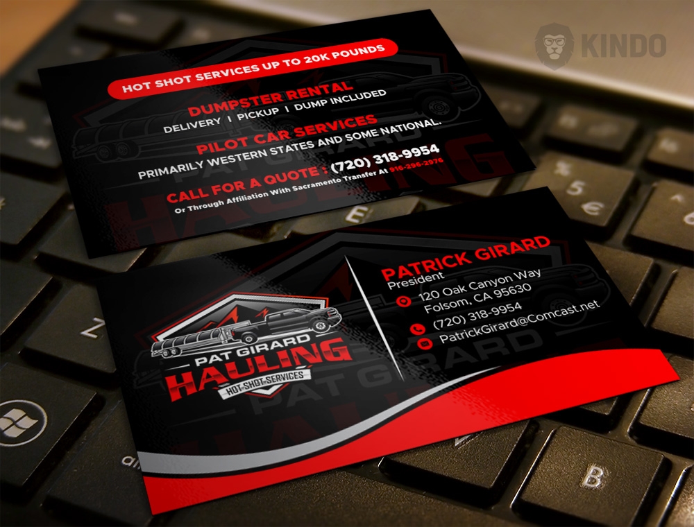 Pat Girard Hauling, Inc. logo design by Kindo