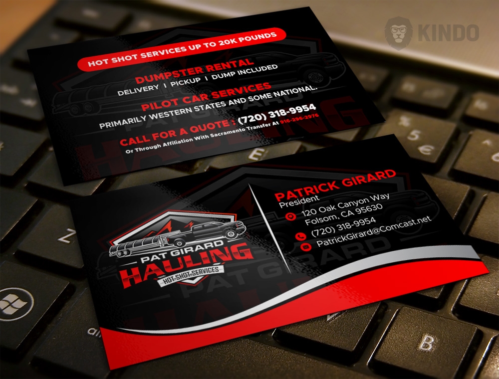 Pat Girard Hauling, Inc. logo design by Kindo